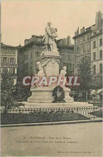 Ansichtskarte AK Marseille PLace de la Bourse Monument de Pierre Puget