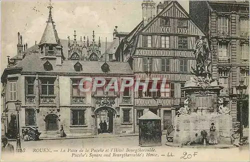 Ansichtskarte AK Rouen La Place de la Pucelle et l'Hotel Bourgtheroulde