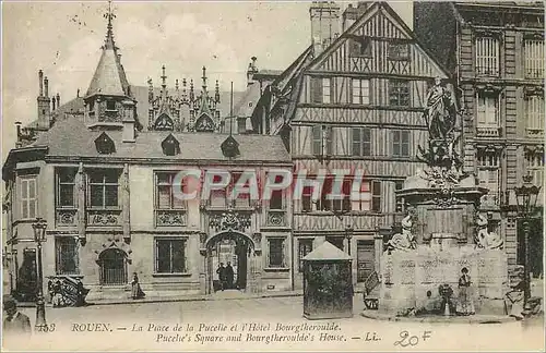 Cartes postales Rouen La Place de la Pucelle et l'Hotel Bourgtheroulde
