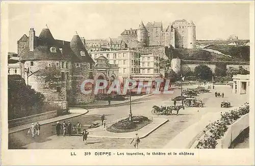 Cartes postales Dieppe Les Tourelles Le Theatre et le Chateau