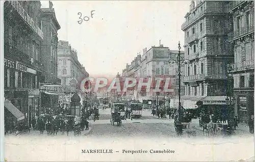 Cartes postales Marseille Perspective Canebiere Tramway