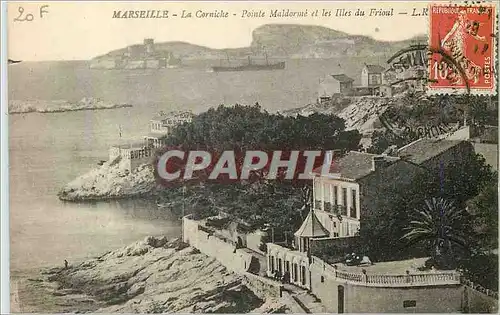 Cartes postales Marseille La Corniche Pointe Maldorme et les Illes du Frioul
