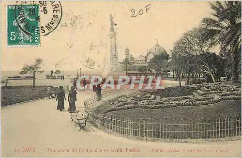 Cartes postales Nice Monument du Centenaire et Jardin Public