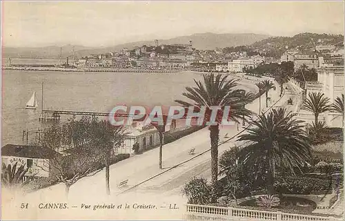 Cartes postales Cannes Vue Generale et la Croisette