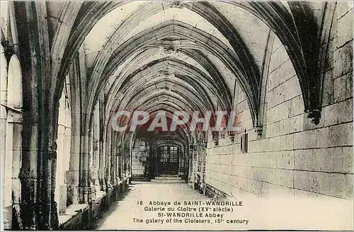 Ansichtskarte AK Abbaye de Saint Wandrille Galerie du Cloitre (XVe Siecle)