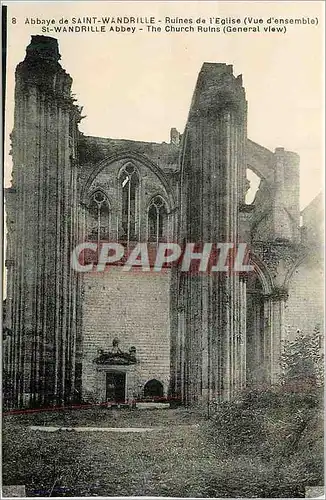Cartes postales Abbaye de Saint Wandrille Ruines de l'Eglise (Vue d'ensemble)