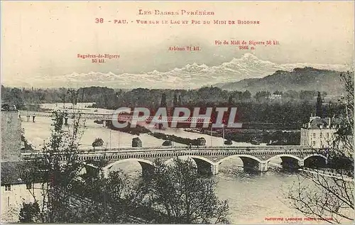 Cartes postales Pau Les Basses Pyrenees Vue sur le Lac et Pic du Midi de Bigorre
