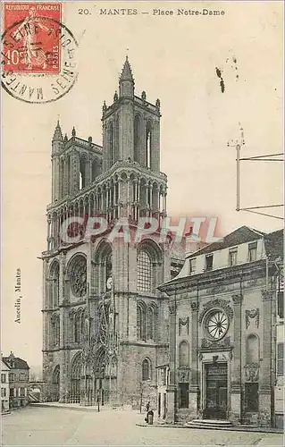 Cartes postales Mantes Place Notre Dame