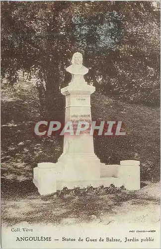 Ansichtskarte AK Angouleme Statue de Guez de Balzac Jardin Public