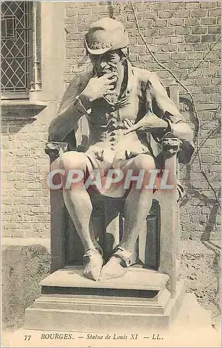 Cartes postales Bourges Statue de Louis XI