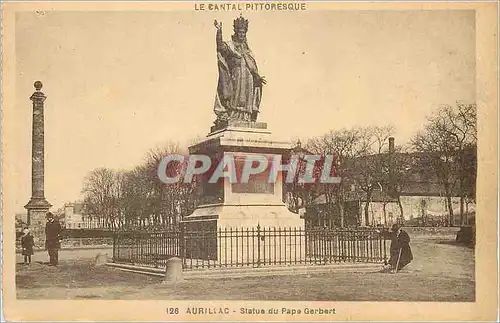 Ansichtskarte AK Aurillac Le Cantal Pittoresque Statue du Pape Gerbert