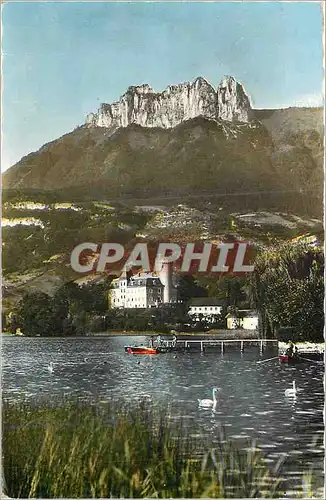 Moderne Karte Lac d'Annecy Le Chateau et les Dents de Lanfon