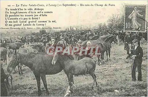 REPRO La Foire Sainte Croix a Lessay (12 Septembre) Un coin du Champ de Foire Chevaux