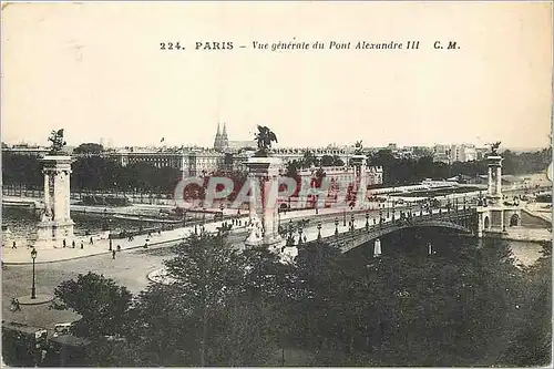 Cartes postales Paris Vue Generale du Pont Alexandre III