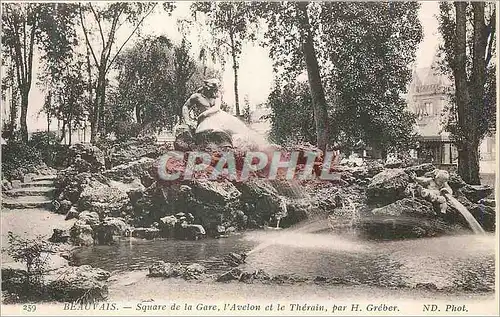 Cartes postales Beauvais Square de la Gare l'Avelon et le Therain par H Greber