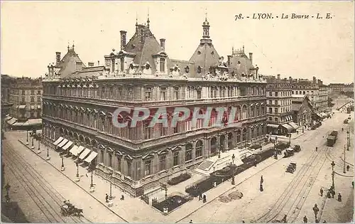 Ansichtskarte AK Lyon La Bourse Tramway