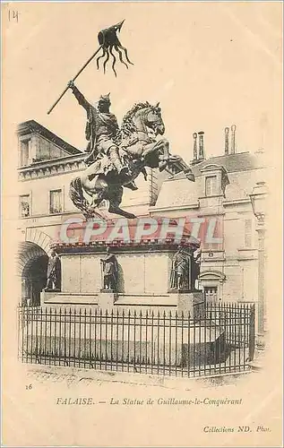 Cartes postales Falaise La Statue de Guillaume le Conquerant (carte 1900)