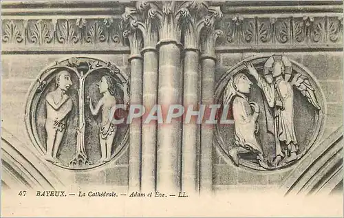 Ansichtskarte AK Bayeux La Cathedrale Adam et Eve