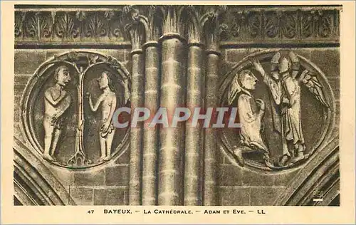 Cartes postales Bayeux La Cathedrale Adam et Eve