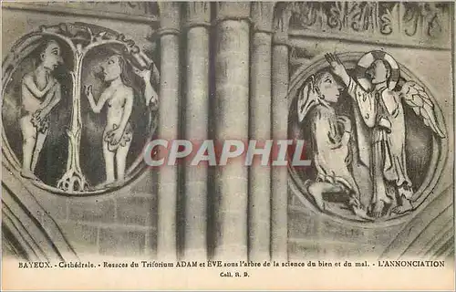 Ansichtskarte AK Bayeux Cathedrale Rosaces du Triforium Adam et Eve sous l'Arbre de la Science du Bien et du Mal