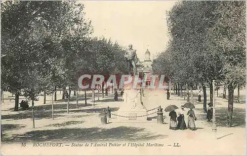 Cartes postales Rochefort Statue de l'Amiral Pottier et l'Hopital Maritime