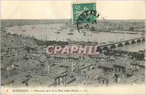 Cartes postales Bordeaux Panorama pris de la Tour Saint Michel