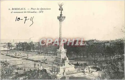 Cartes postales Bordeaux Place des Quinconces et Monument des Girondins