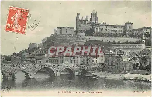 Ansichtskarte AK Beziers Vue prise du Pont Neuf