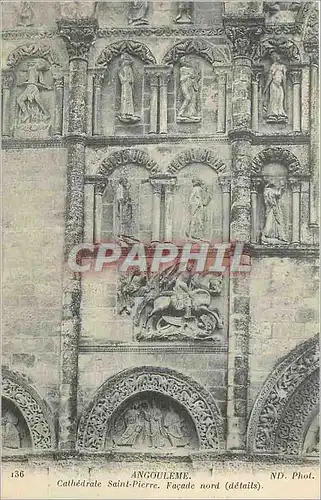 Cartes postales Angouleme Cathedrale Saint Pierre Facade Nord (Details)