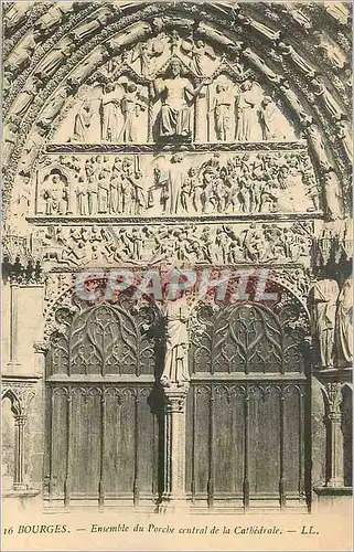 Cartes postales Bourges Ensemble du Porche Central de la Cathedrale