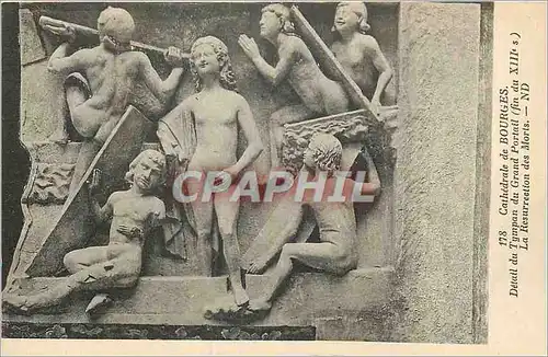 Cartes postales Bourges La Cathedrale Detail du Tympan du Grand Portail (fin XIIIe S)