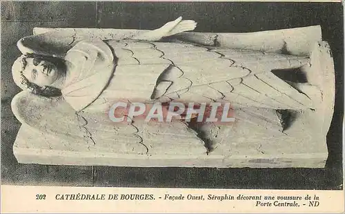 Cartes postales Bourges Cathedrale Facade Ouest Seraphin decorant une Voussure