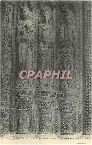 Cartes postales Bourges Cathedrale Portail les Trois Statues de Droite