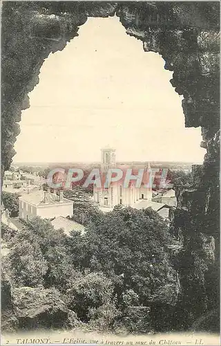 Ansichtskarte AK Talmont l'Eglise Vue a Travers un Mur du Chateau