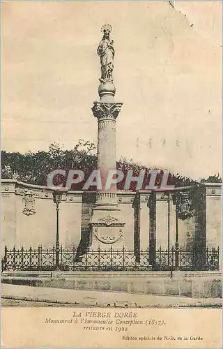 Ansichtskarte AK La Vierge Doree Monument a l'Immaculee Conception