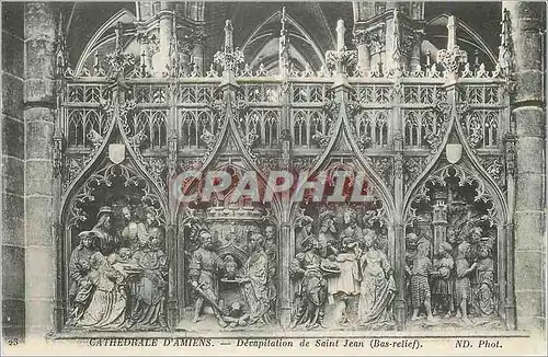 Cartes postales Cathedrale d'Amiens Decapitation de Saint Jean (Bas Relief)