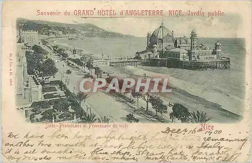 Ansichtskarte AK Nice Souvenir du Grand Hotel d'Angleterre Jardin Public (carte 1900)