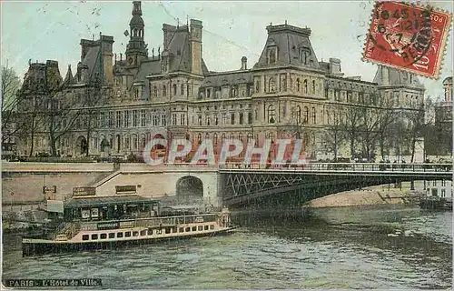 Cartes postales Paris l'Hotel de Ville Bateau