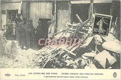 REPRO Les Zeppelins sur Paris Crimes Odieux des Pirates Boches