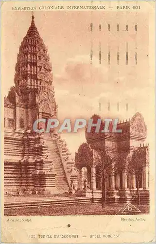 Cartes postales Temple d'Angkor Vat Angle Nord Est Exposition Coloniale Internationale Paris