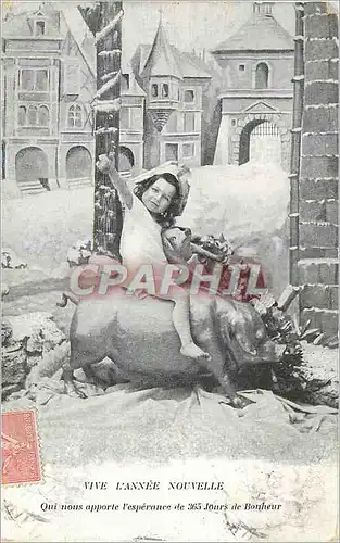 Cartes postales Vive l'Annee Nouvelle Cochon Porc