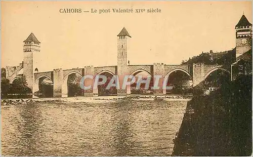 Ansichtskarte AK Cahors le Pont Valentre XIVe Siecle