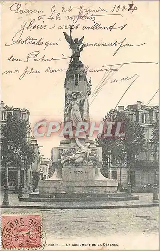 Ansichtskarte AK Soissons le Monument de la Defense (carte 1900) Militaria