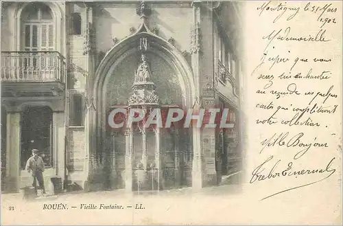 Ansichtskarte AK Rouen Vieille Fontaine (carte 1900)