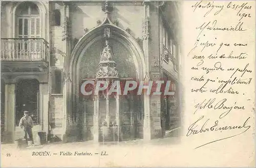 Cartes postales Rouen Vieille Fontaine (carte 1900)