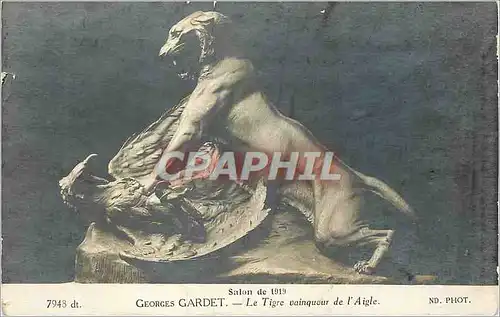 Ansichtskarte AK Salon de 1919 Georges Gardet Le tigre vainqueur de l'aigle