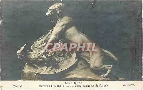 Cartes postales Salon de 1919 Georges Gardet Le tigre vainqueur de l'aigle