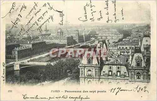 Cartes postales Paris Panorama des Sept Ponts (carte 1900)