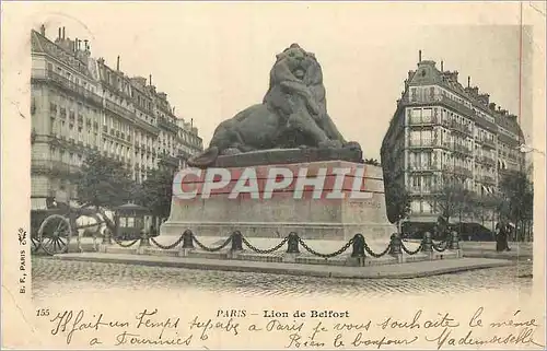 Ansichtskarte AK Paris Lion de Belfort (carte 1900)