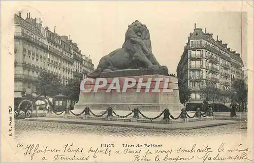 Cartes postales Paris Lion de Belfort (carte 1900)